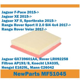 Filtr powietrza MF51045 Jaguar F-Pace, XE, XF, Range Rover Velar