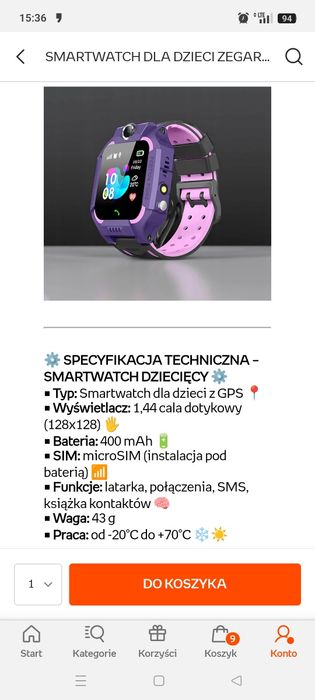 Smartchwach dla dziewczynki