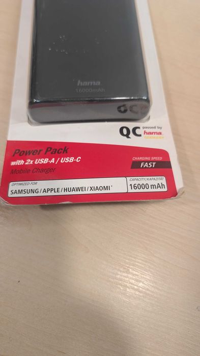 Powerbank  HAMA 16000mAH 2xUSB/1xUSB-C 15W