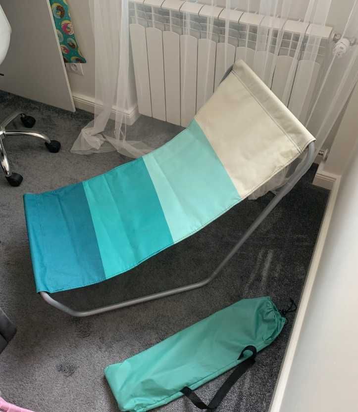 Leżak składany Plażowy Ogrodowy Turystyczny z Pokrowcem