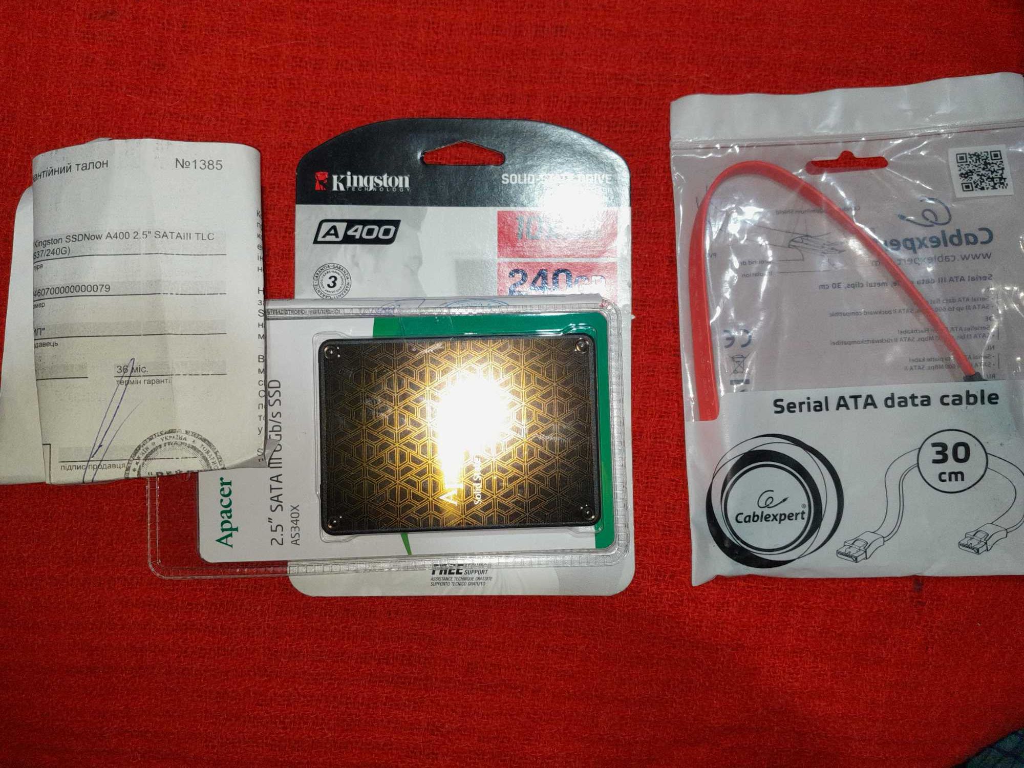 SSD Гарантия 3Г Чек apacer Kingston gb 240 128 512 Тб кабель Мегацентр