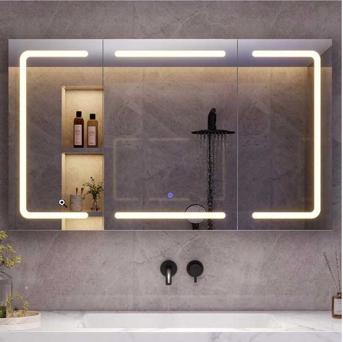 Szafka łazienkowa z lustrem LED 60x100x16cm