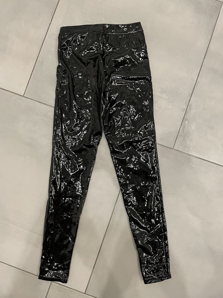 Legginsy Latex La Manuel lateksowe czarne XS