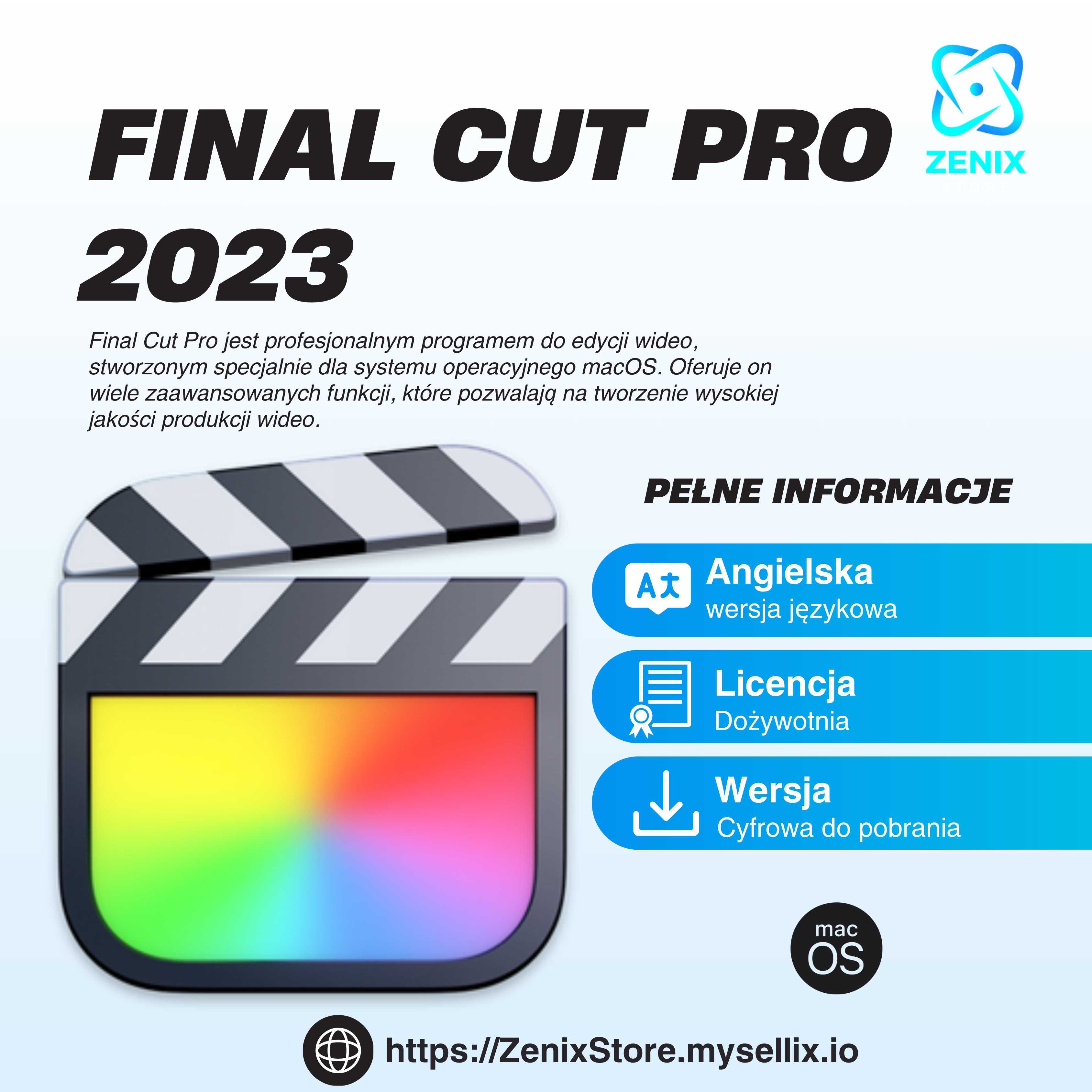 Final Cut Pro [ 2023 ] * Licencja Dożywotnia * | MacOS | ENG |