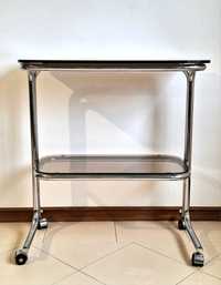 CARRINHO DE APOIO CROMADO COM VIDROS - Chrome support cart with glass