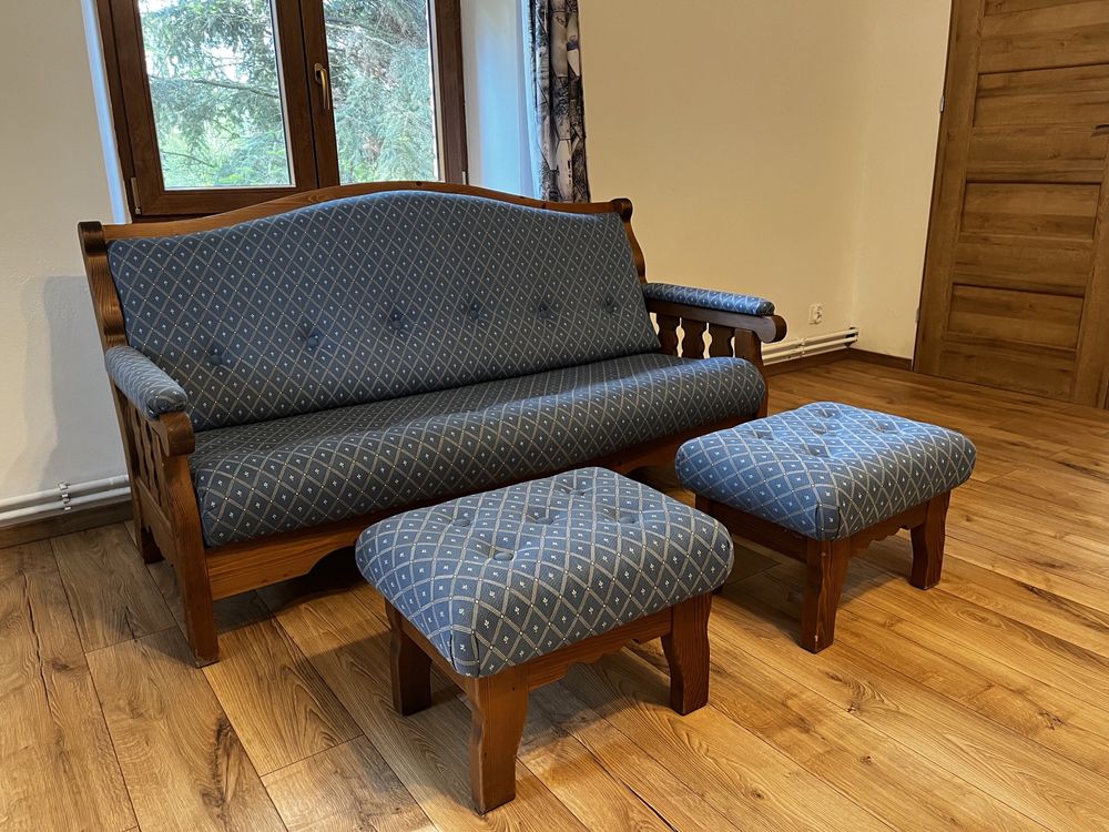 Przepiękna sofa z pufami, ekskluzywnej marki Voglauer