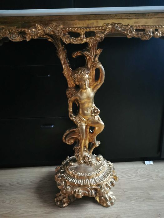 Toaletka złocona z lustrem