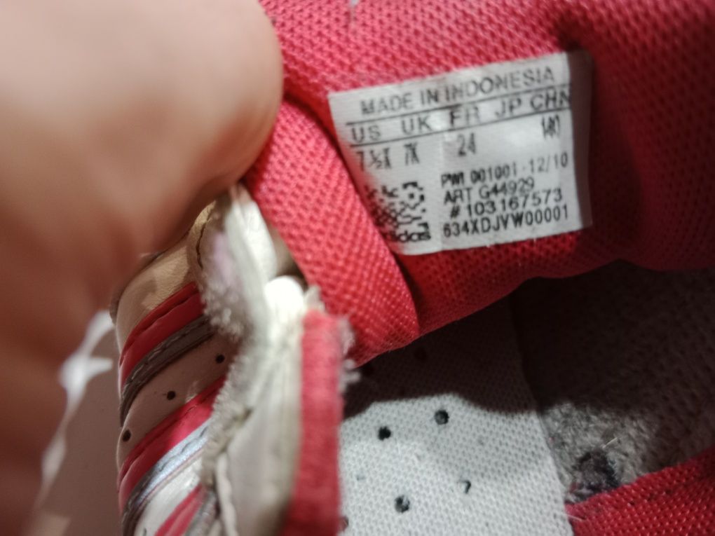 Buty sportowe Adidas 24 białe różowe adidasy