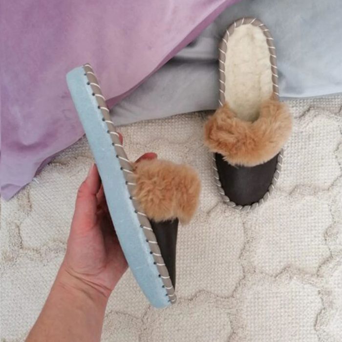 Жіночі тапочки на овчині, домашні капці теплі, женские тапочки зимние