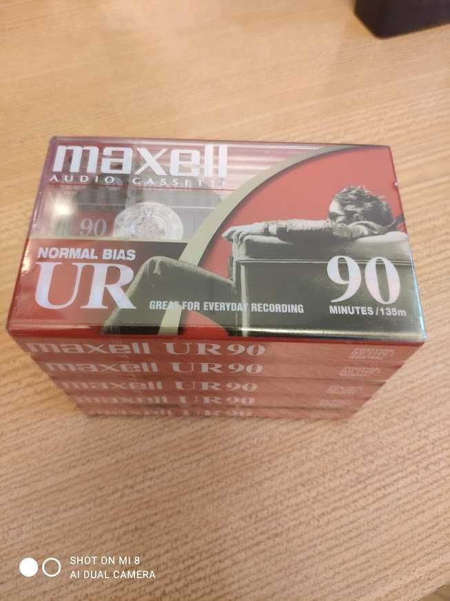 5 kaset Maxell UR-90 fabrycznie zapakowane