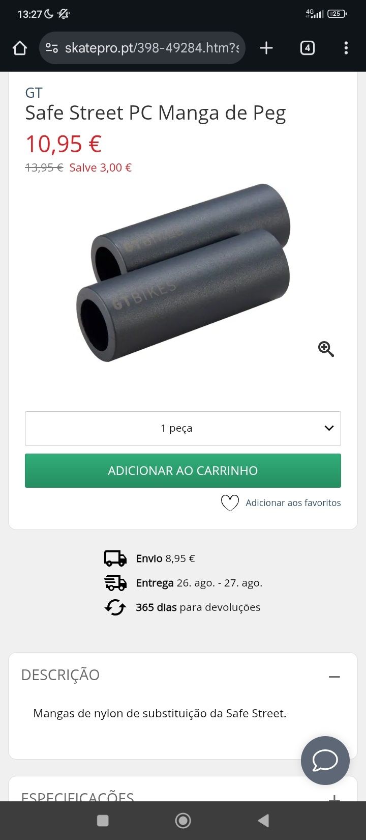 Capas de nilon pra pegs de BMX