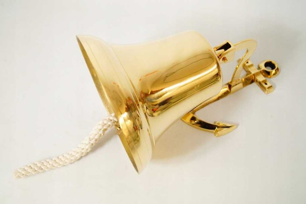 Duży mosiężny dzwon kotwica PIĘKNY