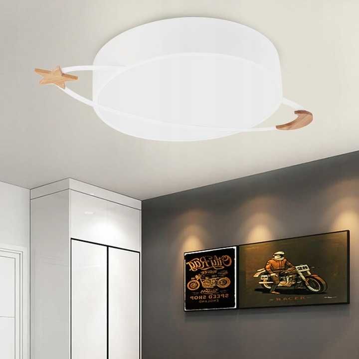 LAMPA SUFITOWA PLAFON okrągły biały do pokoju dziecka 50cm