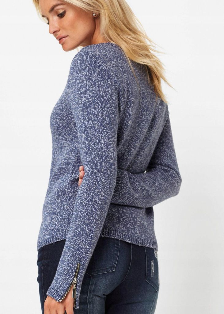 Bonprix granatowy sweter cardigan na zamek długi rękaw 40-42 VV