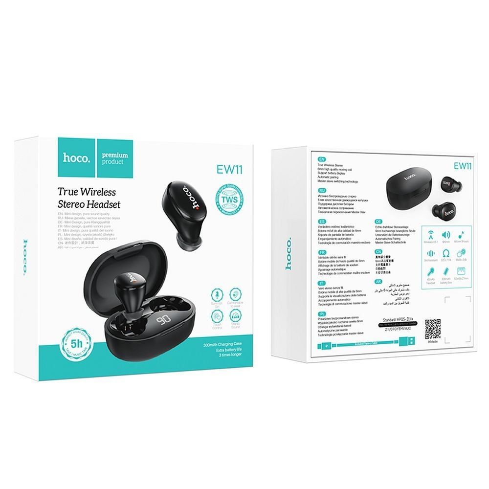 HOCO słuchawki bezprzewodowe bluetooth TWS EW11 czarne