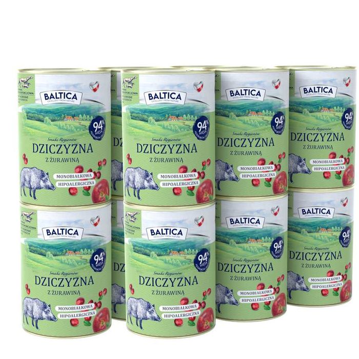 Baltica Karma mokra dziczyzna z żurawiną 6x400g