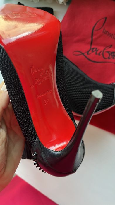 Christian Louboutin skarpetkowe botki z kolcami 38 Dovi Dora 100