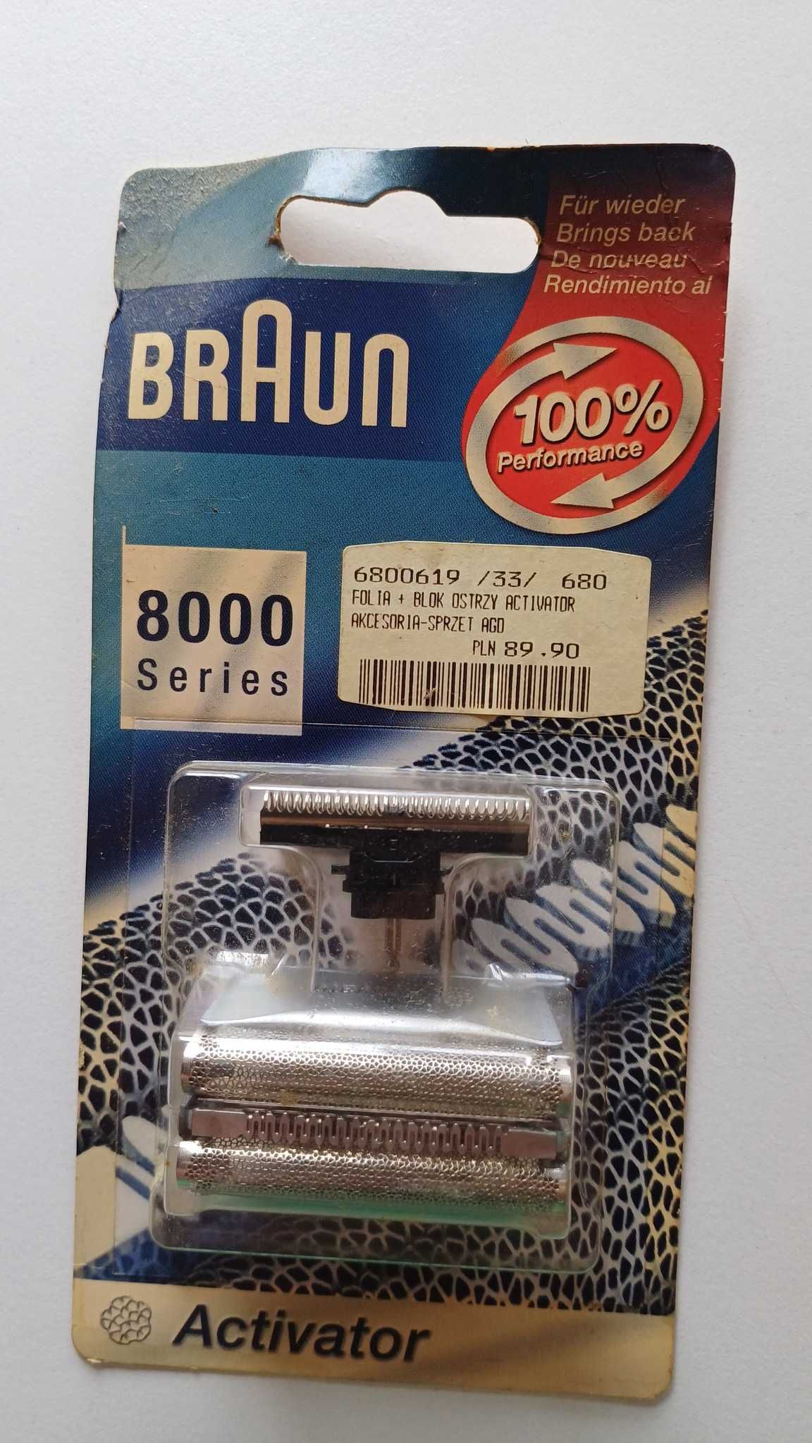 Zestaw : folia i nóż do golarek Braun typu 8000 np 8200, 8567 itd