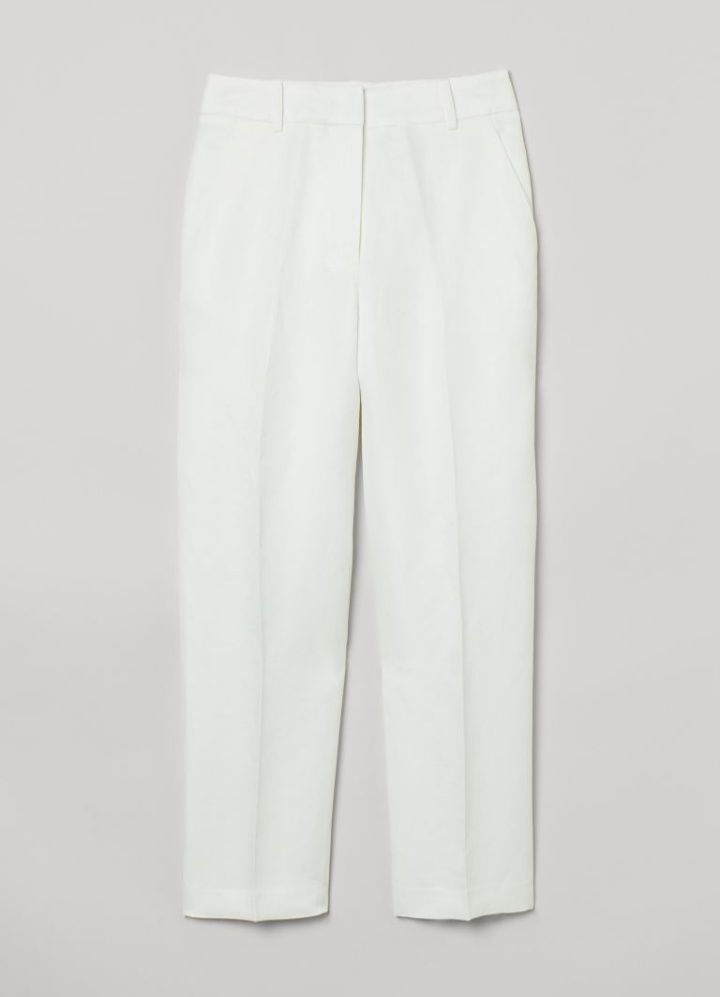 Reserved Concept spodnie cygaretki z kantem rozm.42  ecru