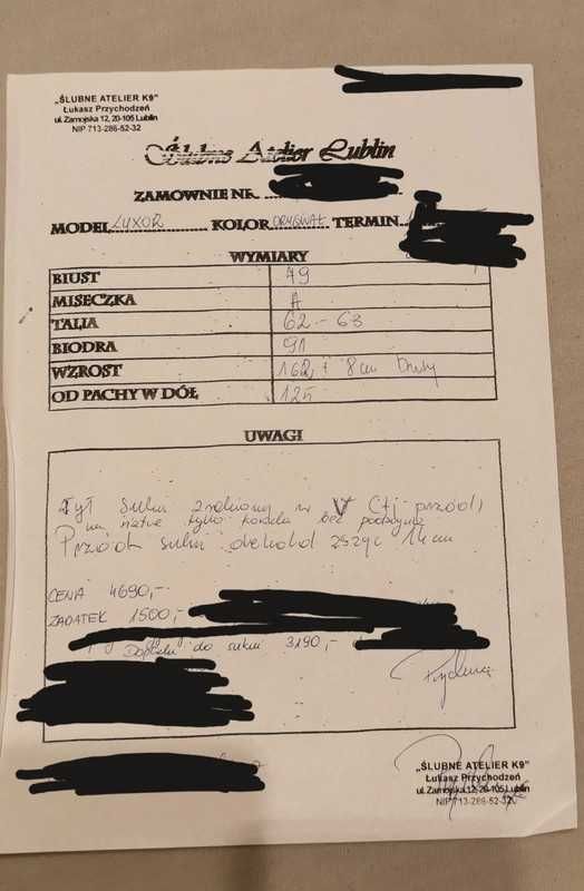 Suknia ślubna rybka z trenem XS Ślubne Atelier Łukasz Przychodzeń