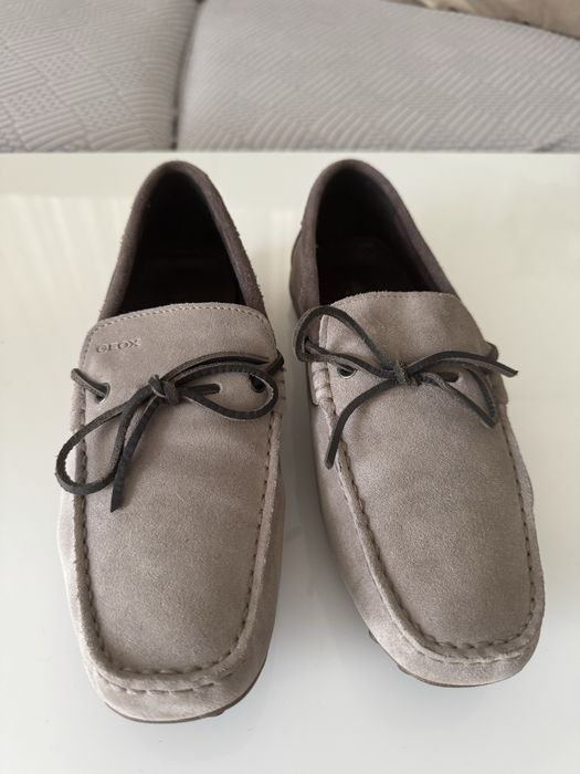 Buty męskie Geox mokasyny zamszowe
