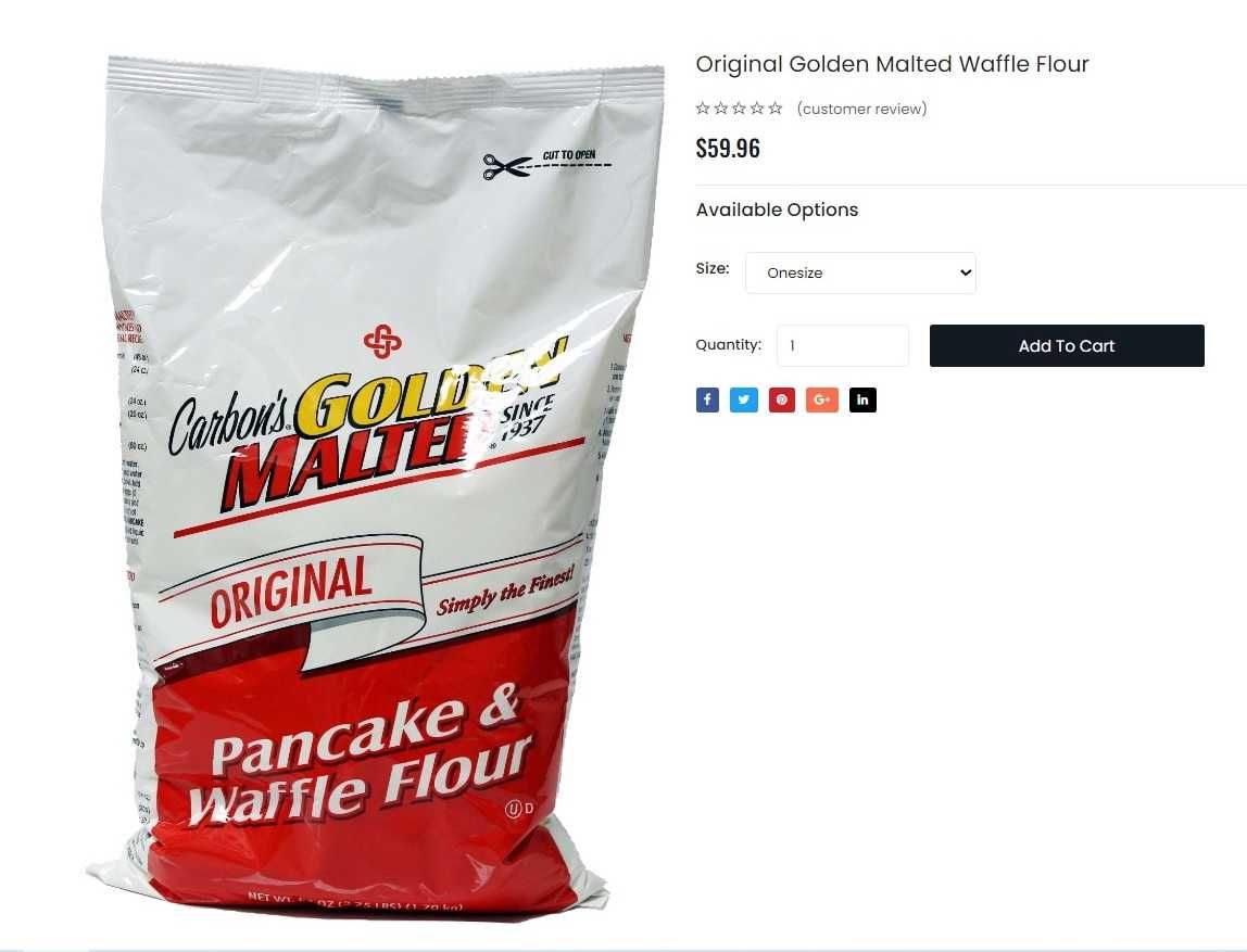 Блинная мука Golden Malted ORIGINAL США, 1,6 кг, РАСПЕЧАТАНА, без ГМО