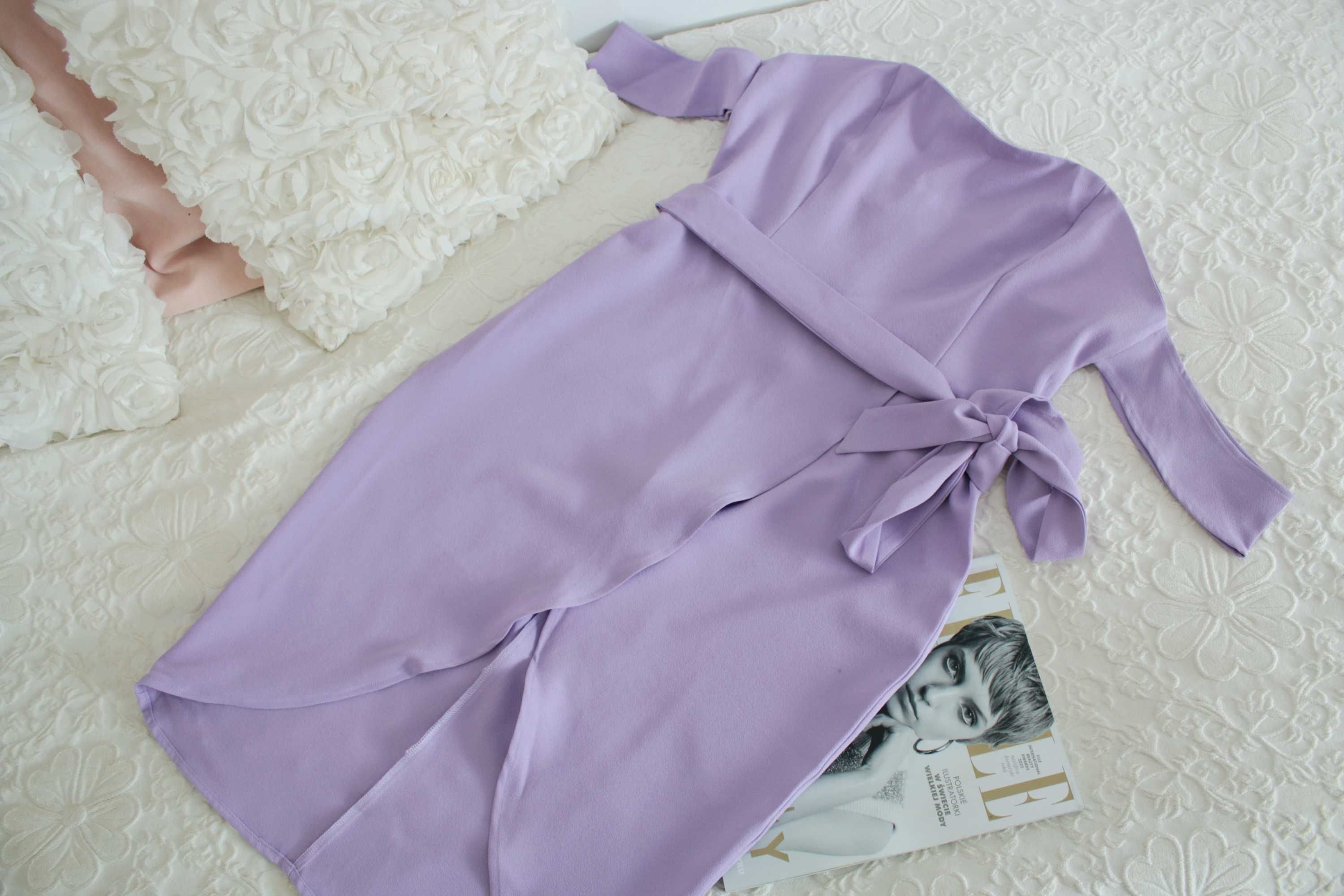 Pastelowa sukienka Unique21 bardot XL 42 na wesele lou butik hiszpanka