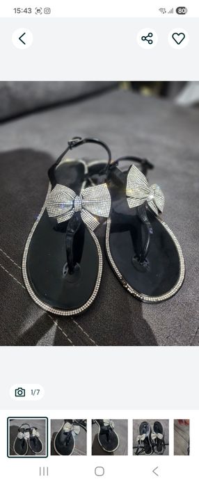 Sandały Bossano z błyszczącymi cyrkoniami Tanio