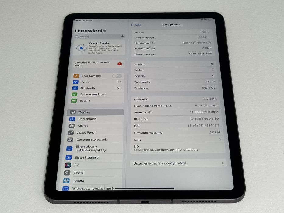 iPad Air 4 (A2072) - 64GB - Cellular (LTE) - faktura VAT 23%
