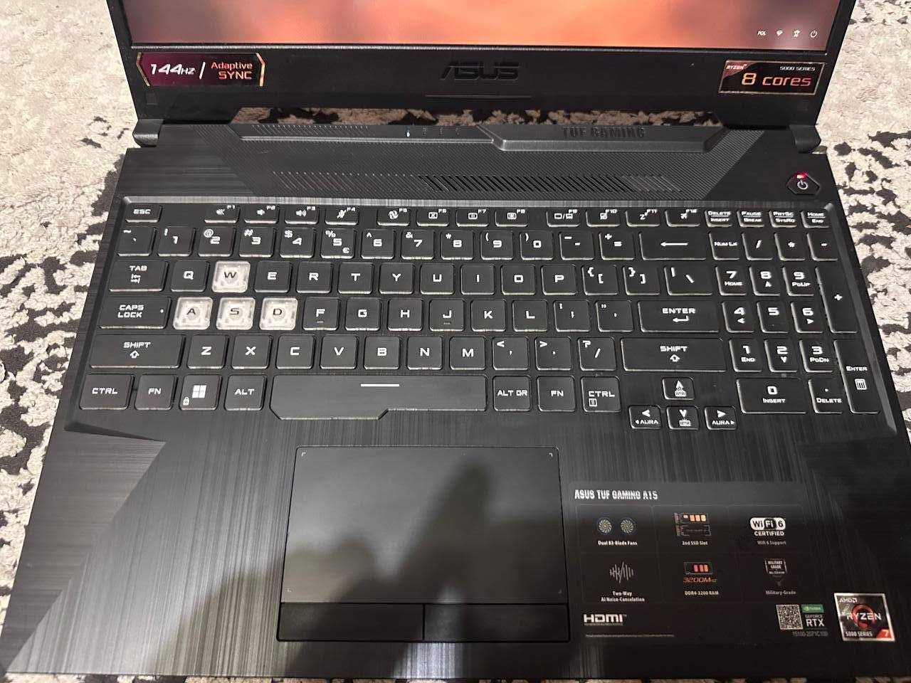Laptop gamingowy ASUS TUF Gaming A15 R7 5800H 16GB RAM  RTX3060