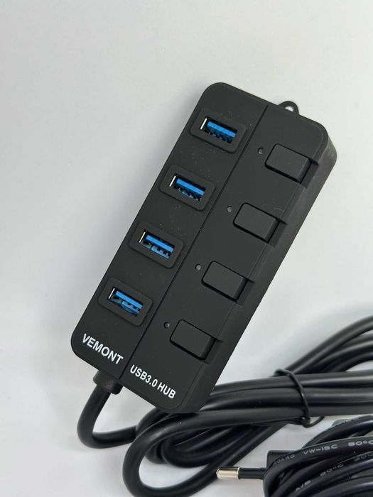 Vemont Rozdzielacz portów 4x USB 3.0 HUB Czarny 5 V/3 A 14D308 kod 283
