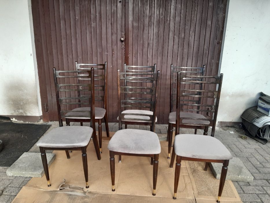 Stare krzesła, antyk, komplet, 6 krzeseł