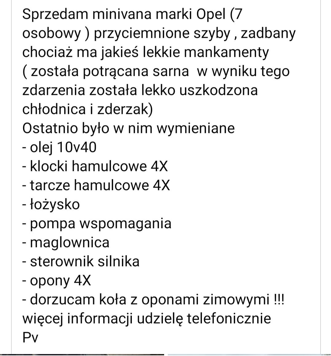 Sprzedam Opel Zafira A 2003 rok
