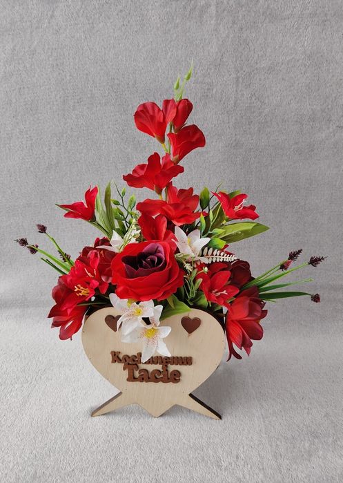 Kompozycja kwiatowa kwiaty sztuczne stroik na pomnik grób dla Taty