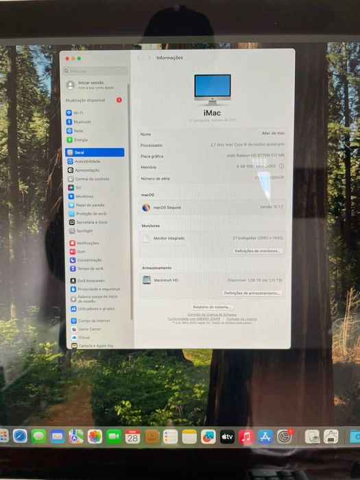 iMac 27" FusionDrive 1.13TB Teclado e rato sem fios