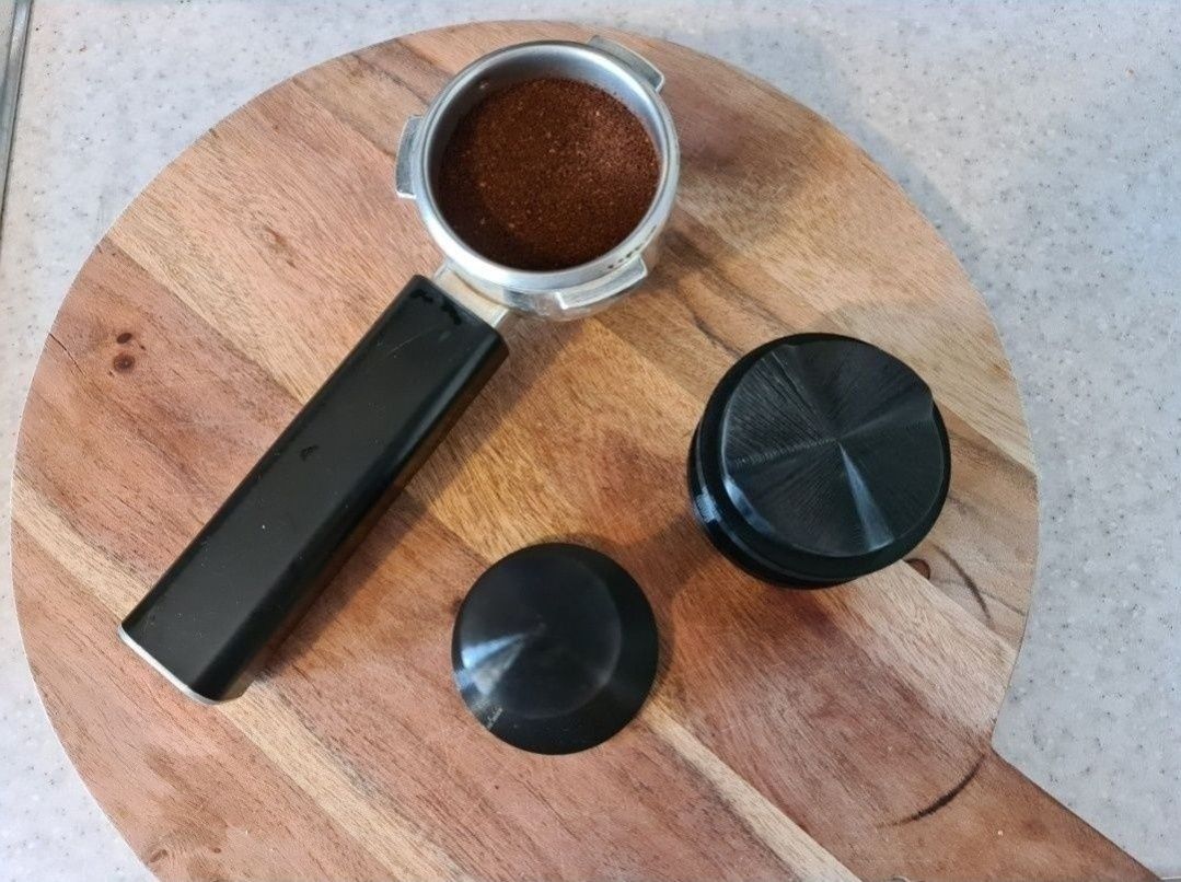 NOWY Zestaw Tamper do kawy + ubijak 58mm ekspres czarny espresso