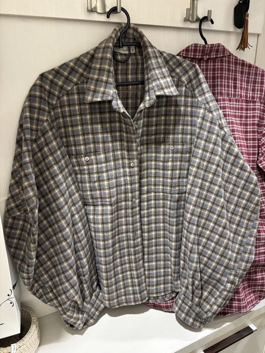 Теплая рубашка в клетку Ace шерсть oversized