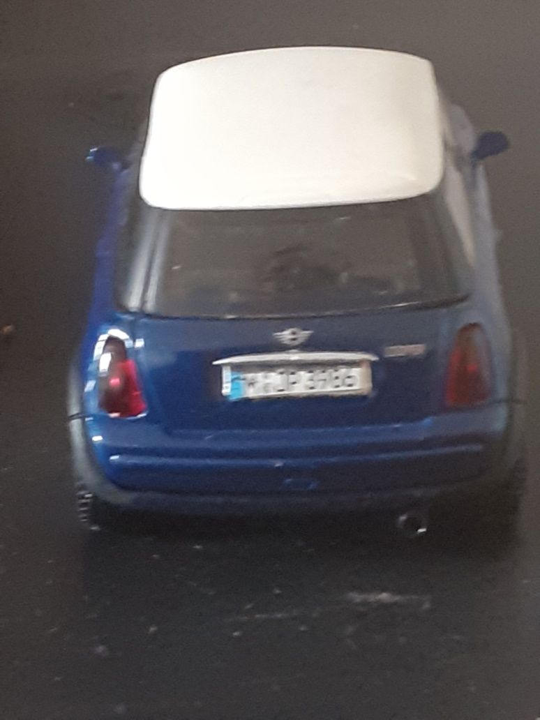 Carro Mini Cooper azul miniatura Réplica 14 cm