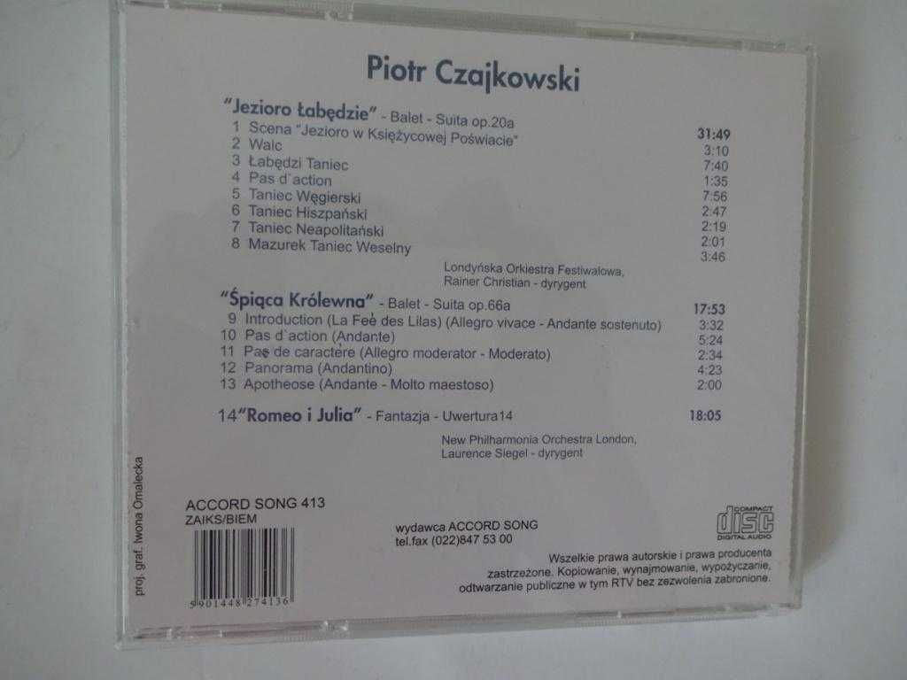 Jezioro Łabędzie Śpiąca Królewna Romeo I Julia P. Czajkowski, Płyta CD