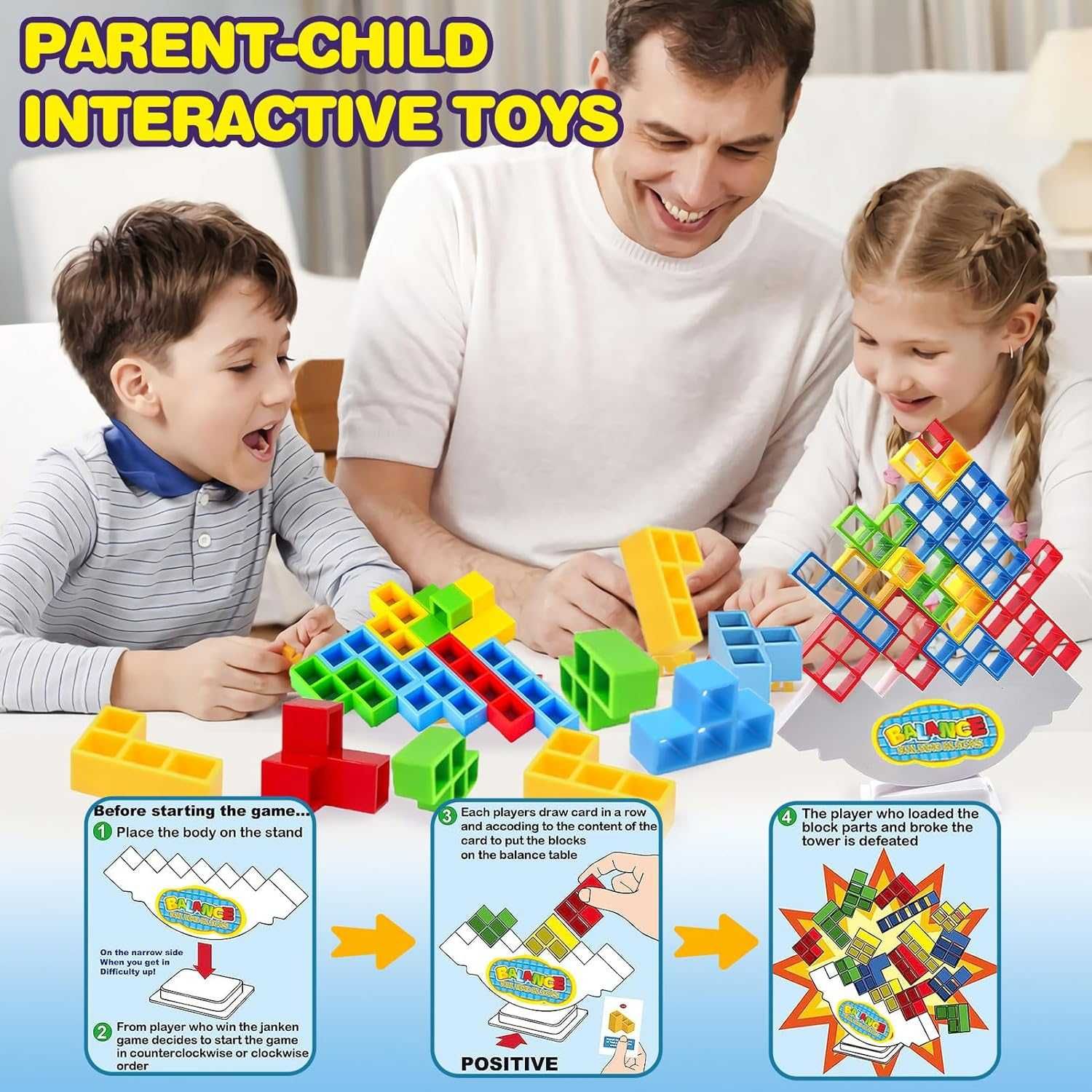 Gra Tower Balance Stacking Blocks 64 szt