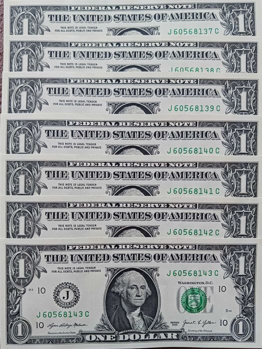 7 x 1 $ USA G.Washington 2021 r. - Kansas City Missouri "J"-mennicze