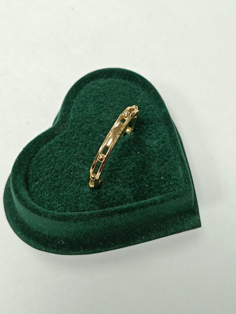 Złoty pierścionek różaniec, złoto 585, rozm.19 (93M)