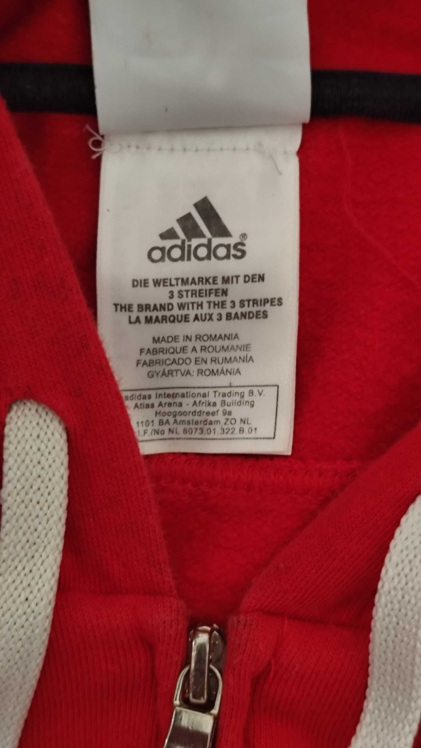 Casaco com capuz Adidas vermelho