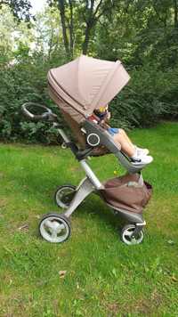 Wozek 3 w 1 Stokke Xplory V4 Brown brązowy Gondola Spacerowy + Fotelik