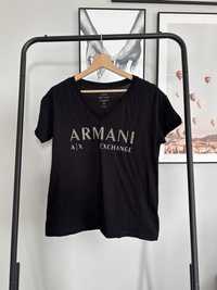 Czarna koszulka Armani Exchange