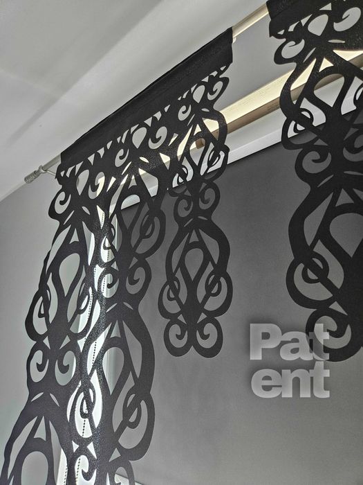Firana panele ekranowe 60x100 cm żakardowe 2 sztuki na okno czarne