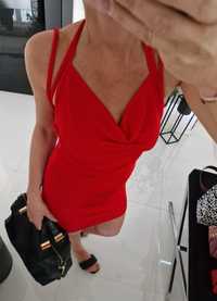 Sukienka mini Zaful 36 czerwona wiązana