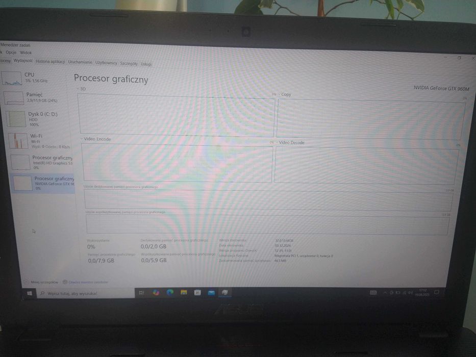 ASUS GL552V 15,6 INTEL CORE I5-6300HQ GTX 960M