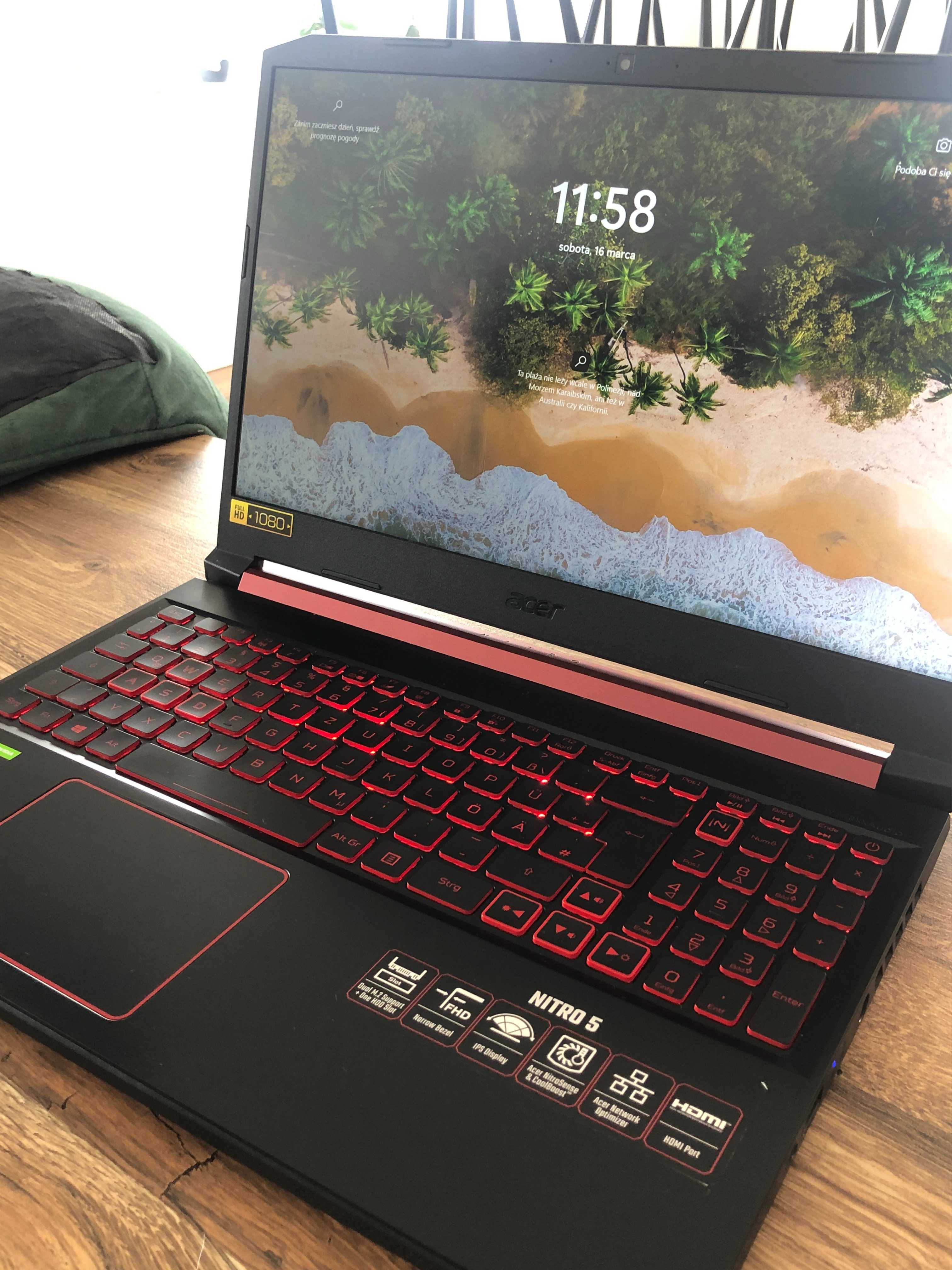 Laptop Gamingowy | Acer Nitro 5 | I5-9300H |GTX 1650 | 20GB |