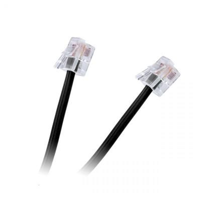 Kabel telefoniczny wt-wt 6P4C -6P4C czarny 10m